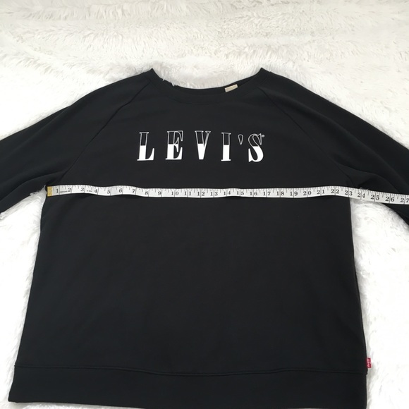 Levi’s Sweatshirt black Crewneck logo plus size basic - Picture 6 of 11
